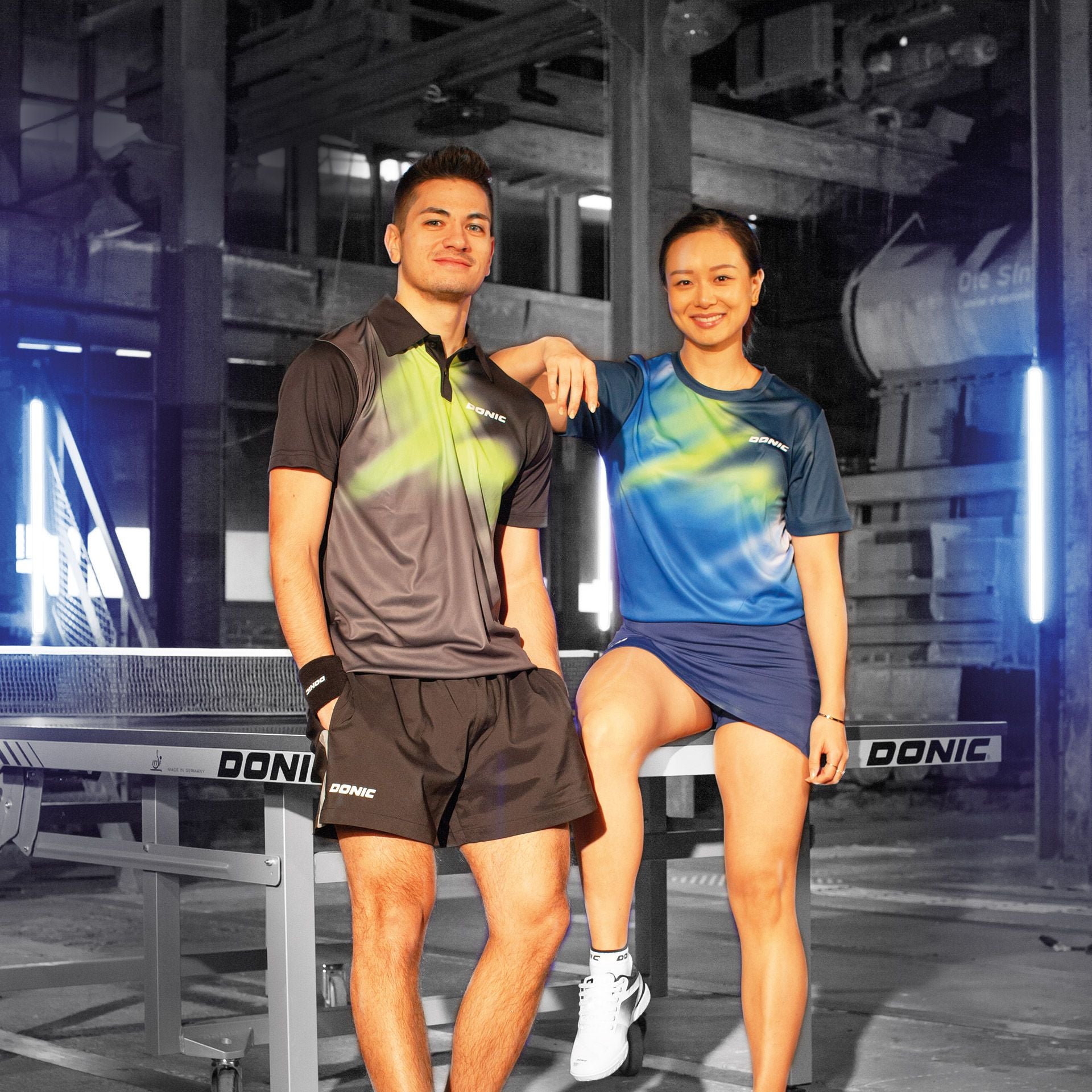 Donic skjorte Fire Junior navy/lime
