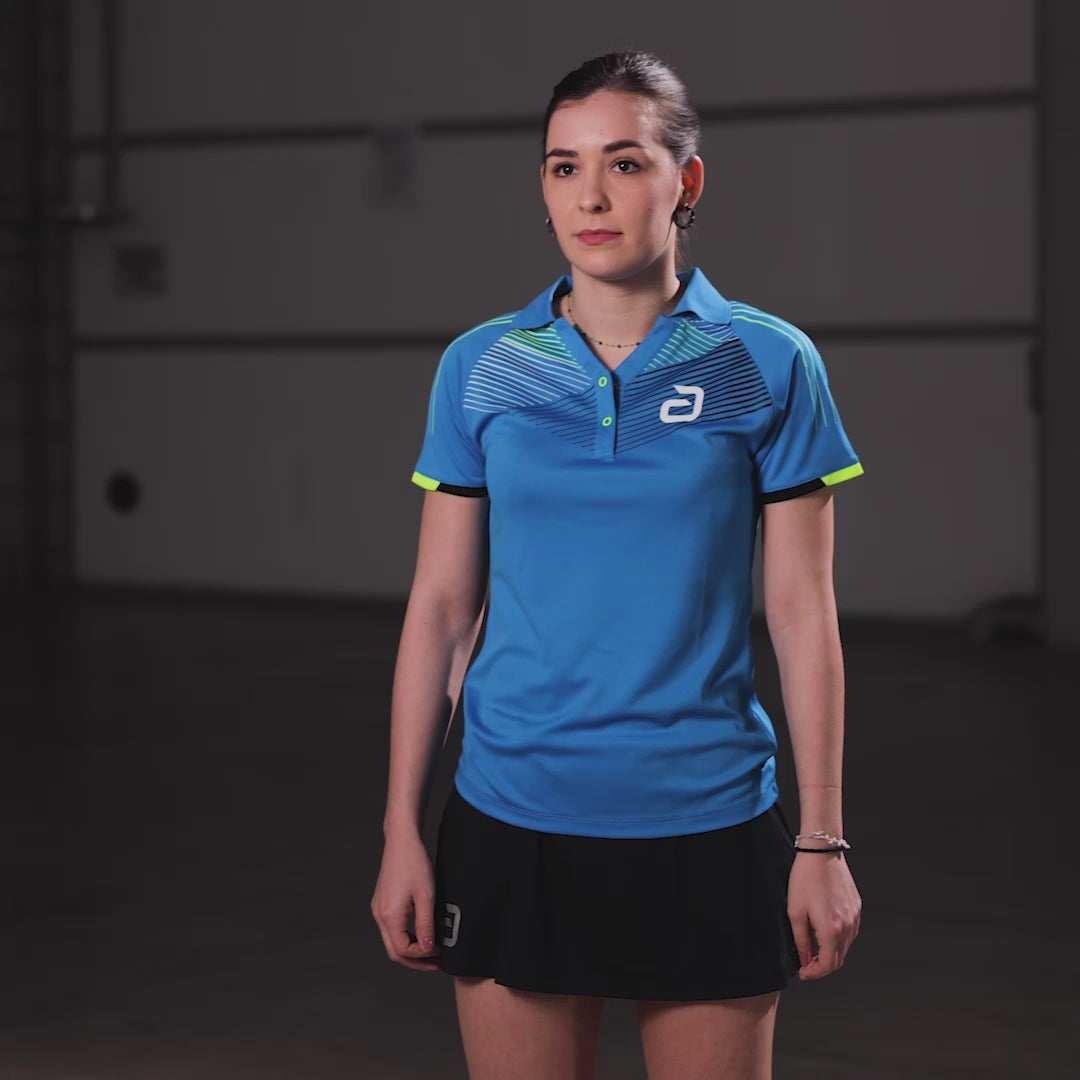 Indlæs video: Andro Shirt Avos Kvinder blå/gul