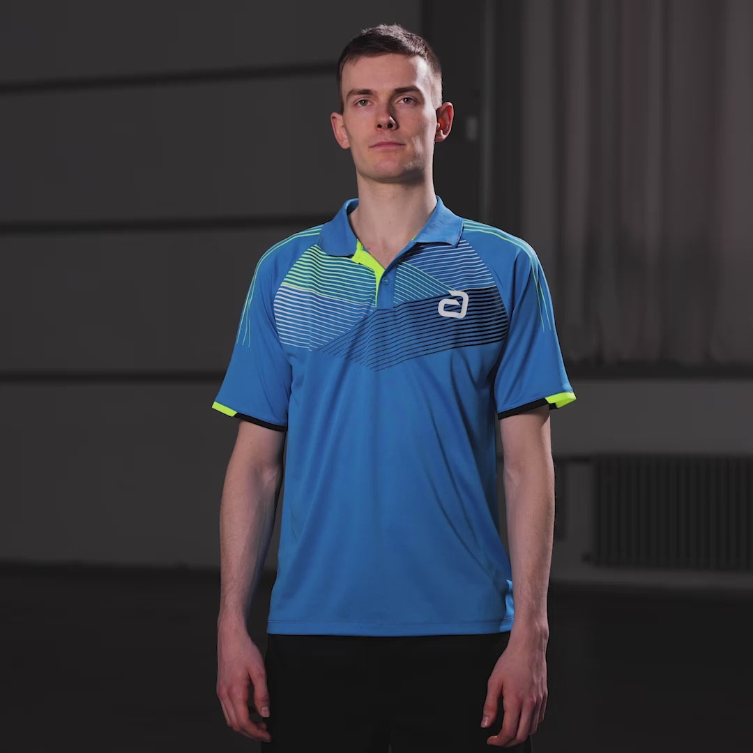 Indlæs video: Andro Shirt Avos blå/gul