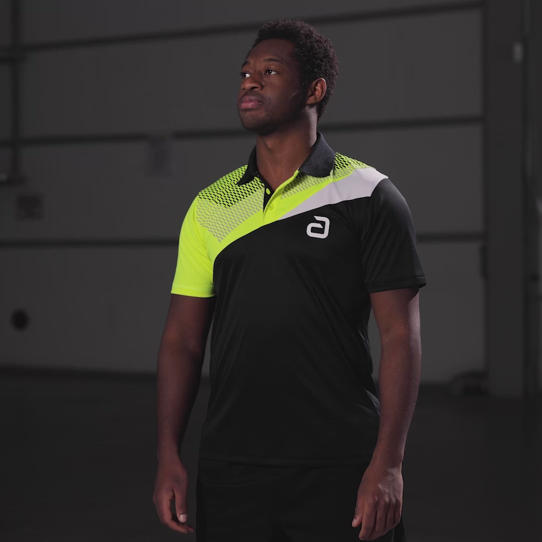 Indlæs video: Andro Shirt Lavor sort/gul