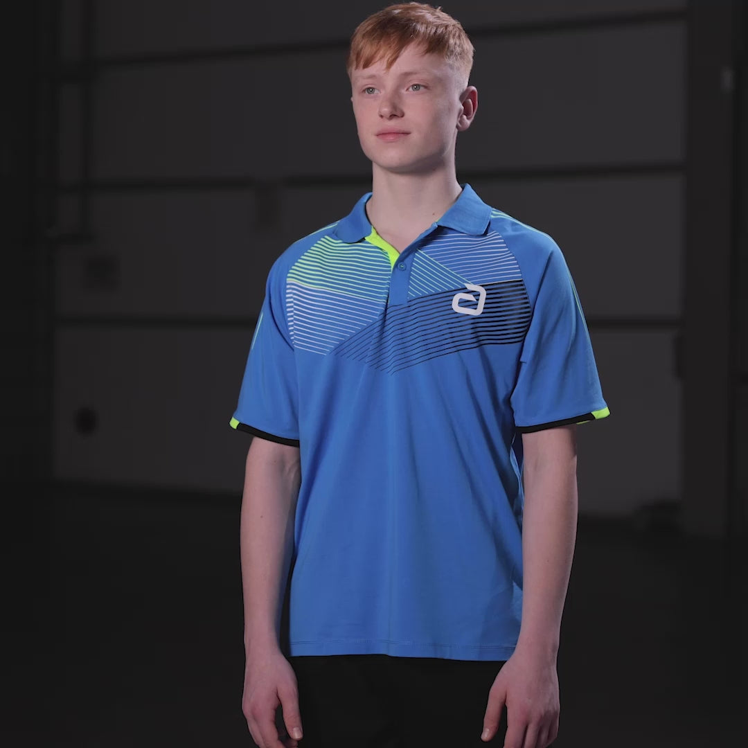 Indlæs video: Andro Shirt Avos Bomuld blå/gul