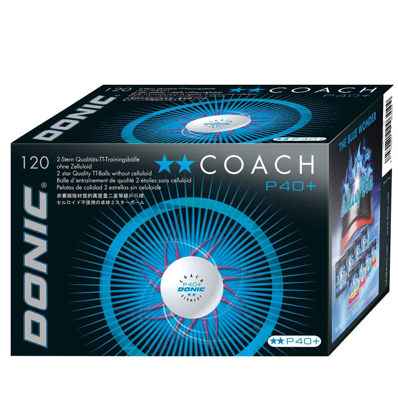 Donic Ball Coach ** P40+ white (120) DONIC SE - tabletennisstore.eu